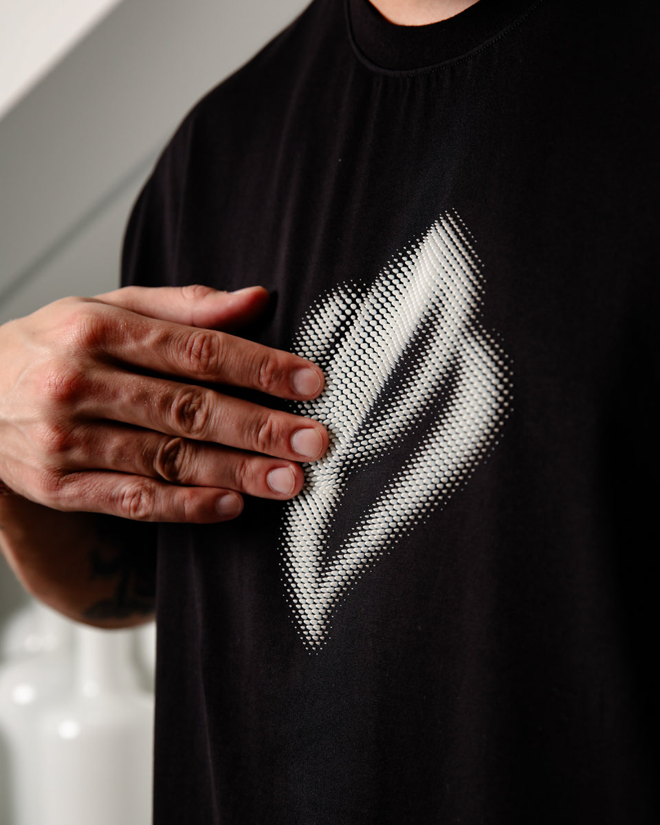 3D Print Dot Burst E Tee - Black
