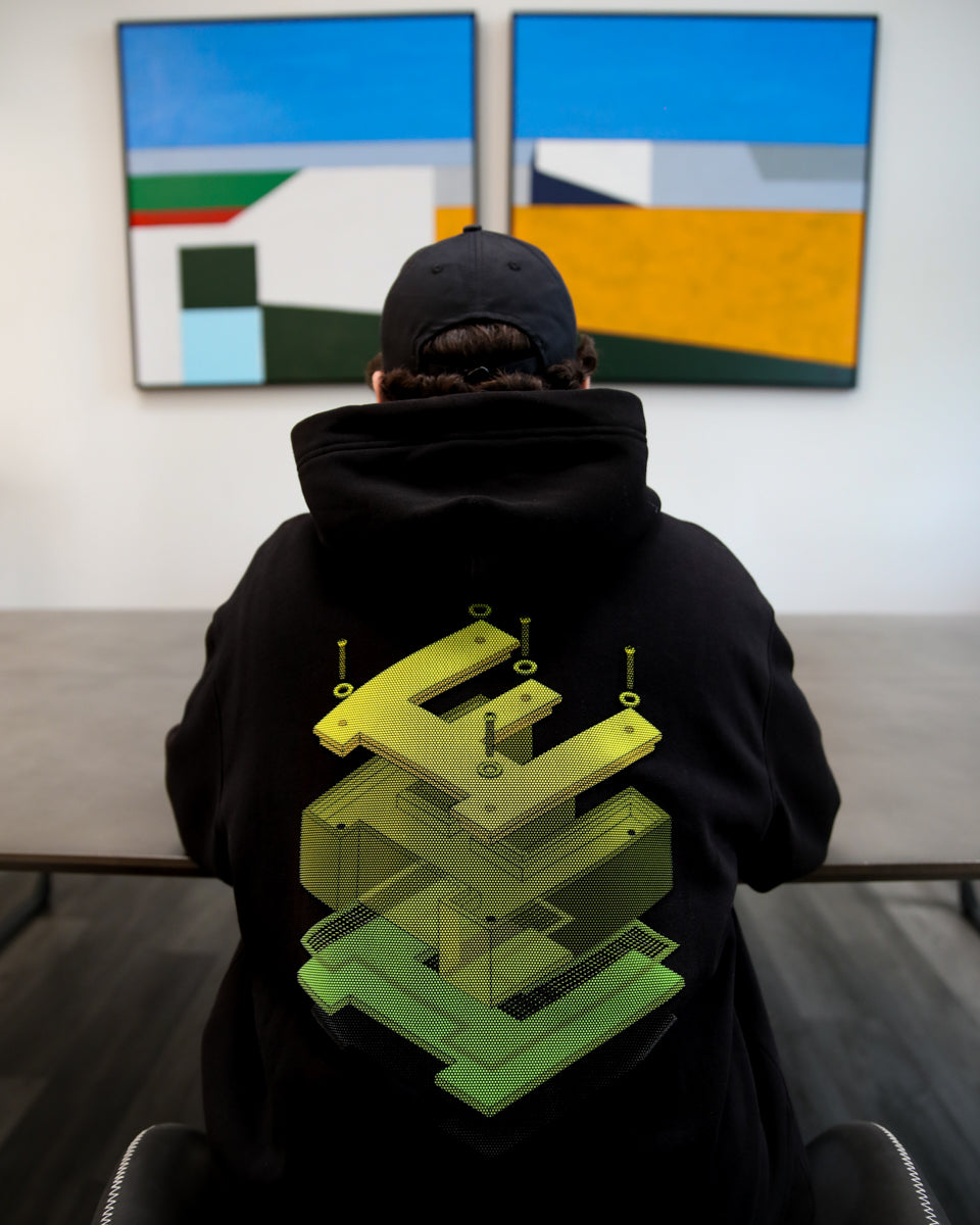 3D Print Mechanical E Hoodie - Black