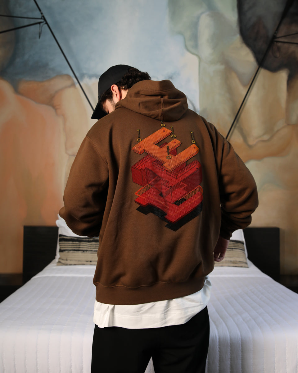3D Print Mechanical E Hoodie - Brown
