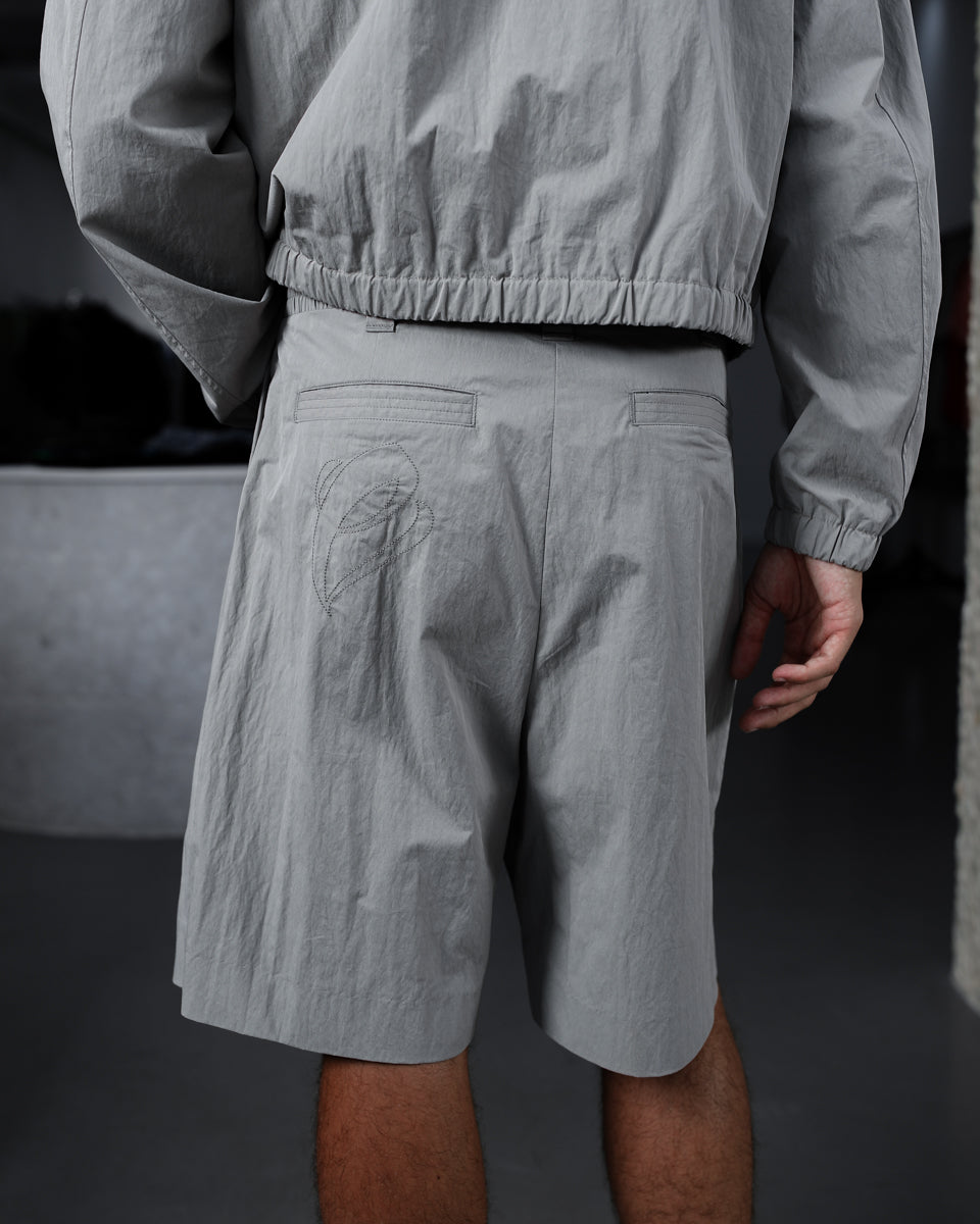 Pleated Shorts - Gray
