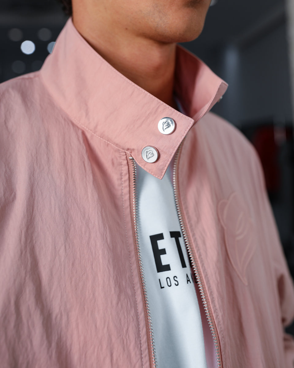 Cropped Racer Jacket - Pink