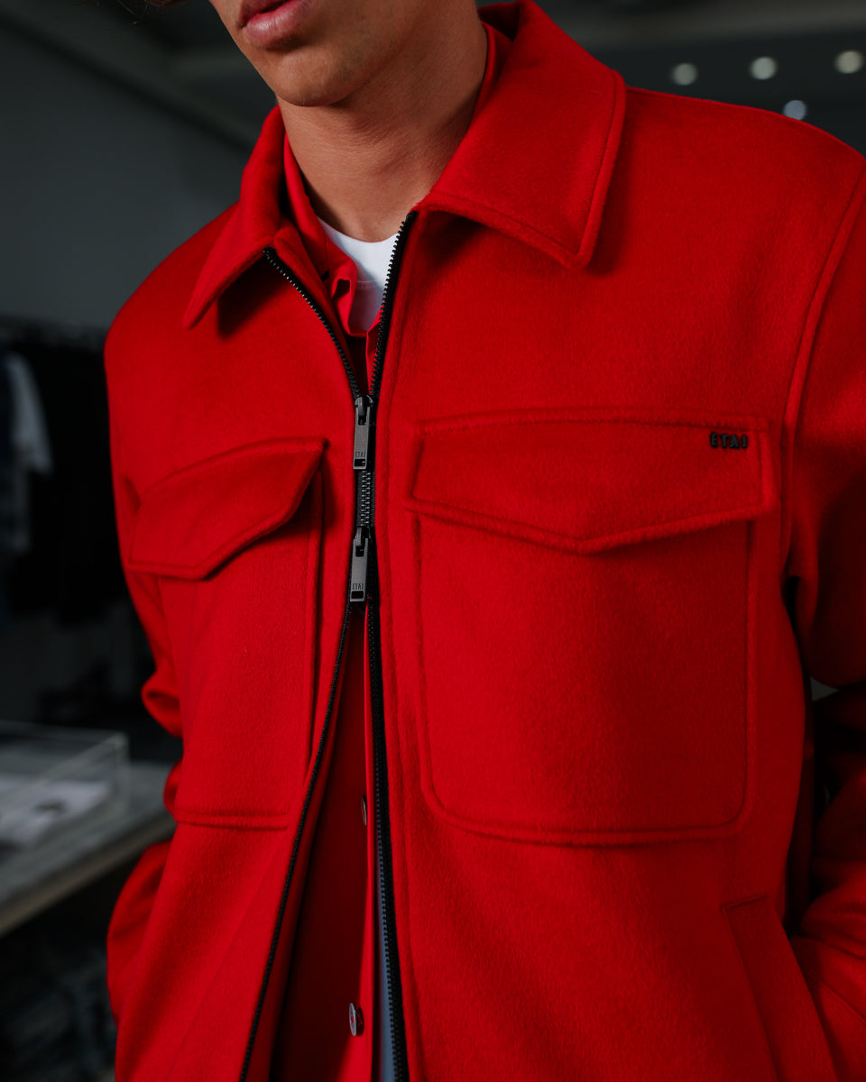 Wool Work Jacket - Red