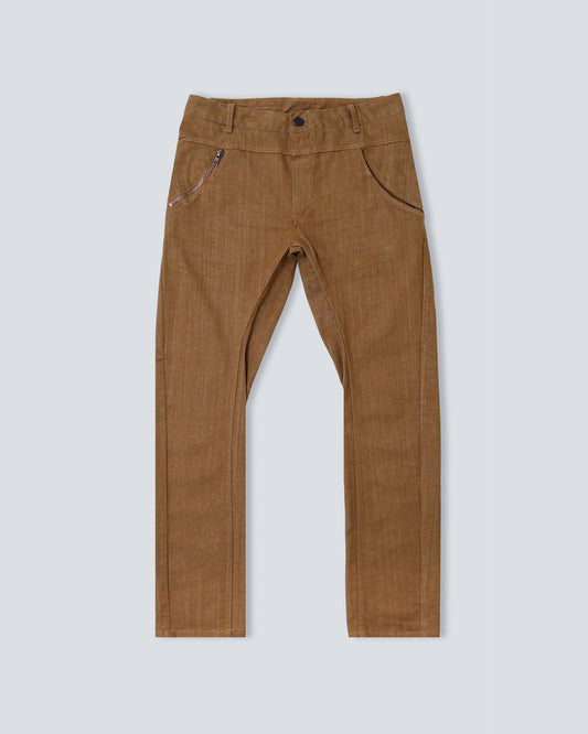 Rust Brown Front Yoke Dart Jeans