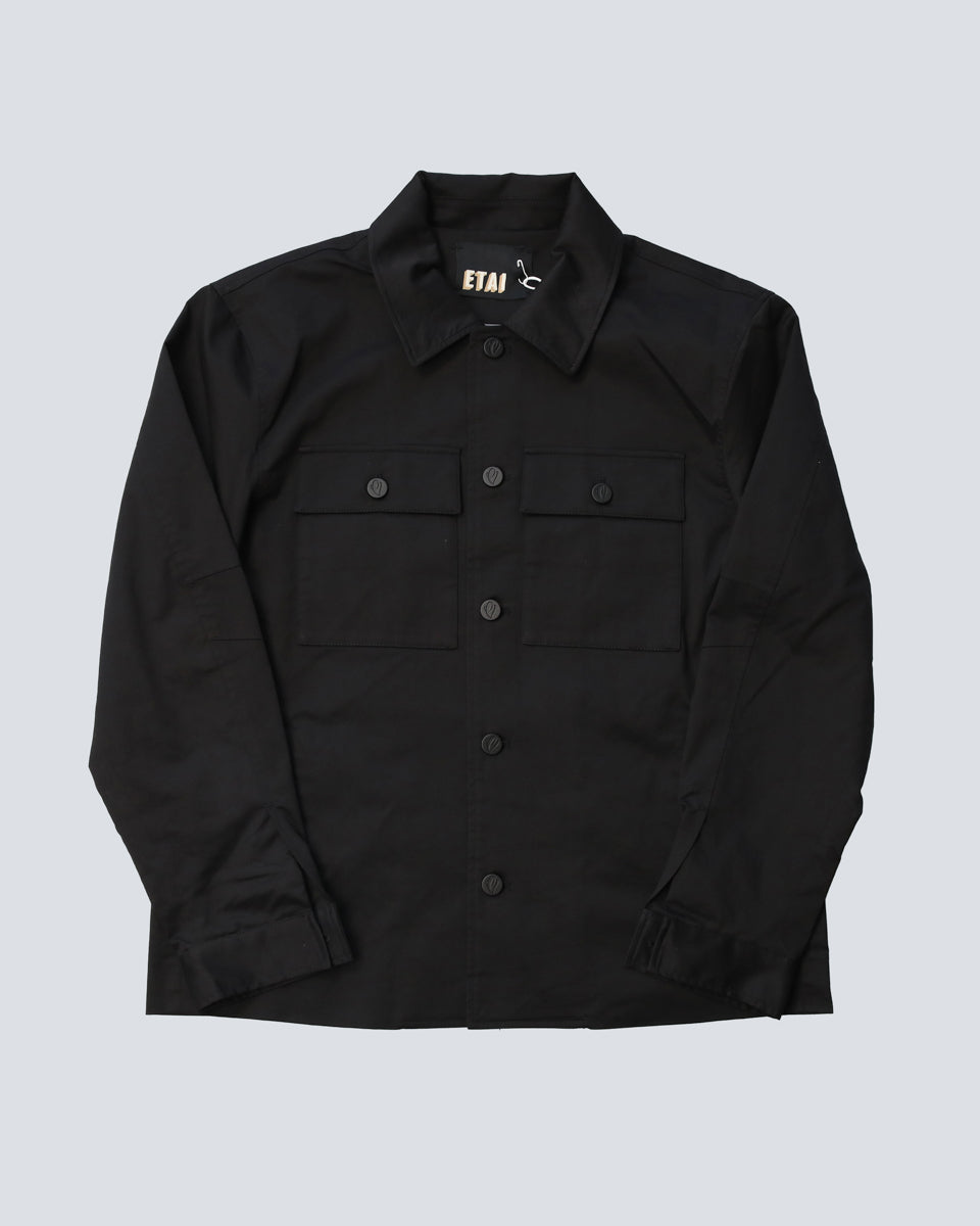 Cotton Shacket Jacket - Black