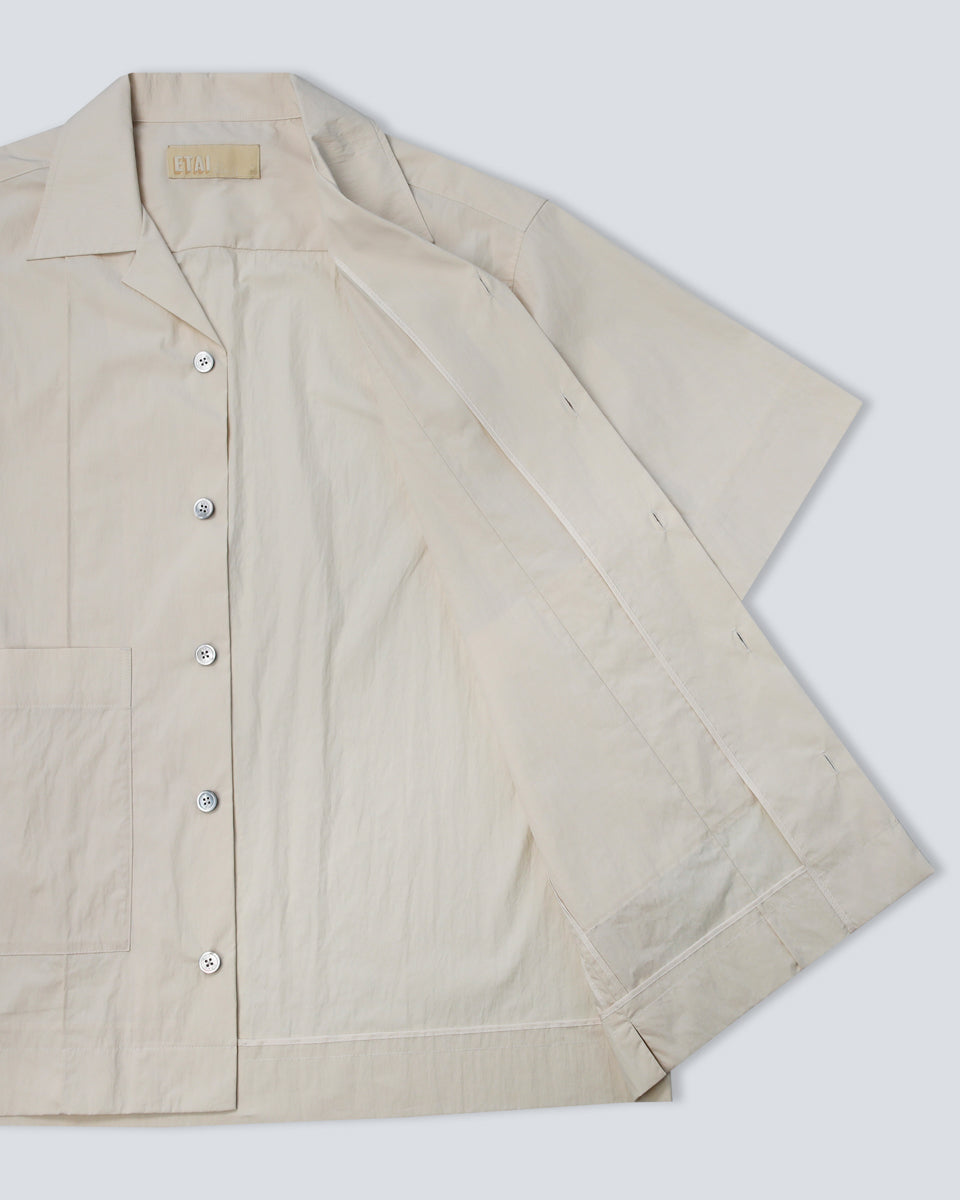 Double Pocket Pin Tuck Shirt - Cream