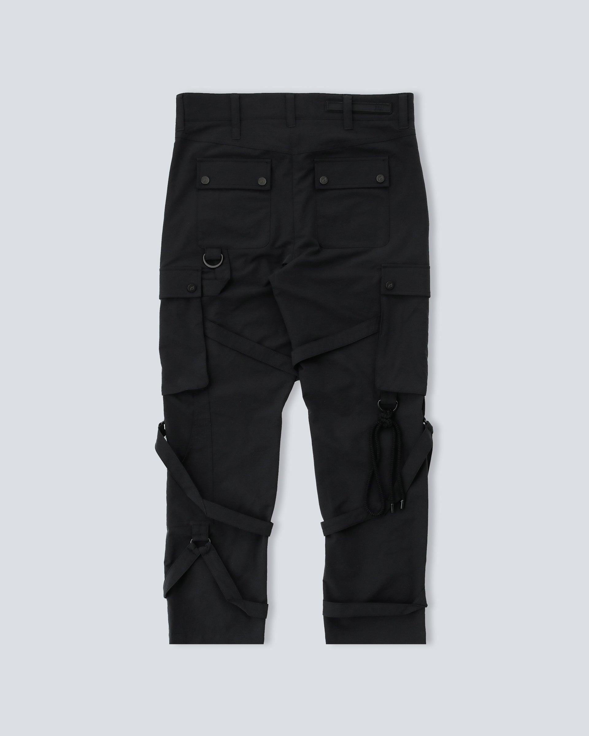 Multi-Strap Cargo Pants - Black - ETAI etaila.com