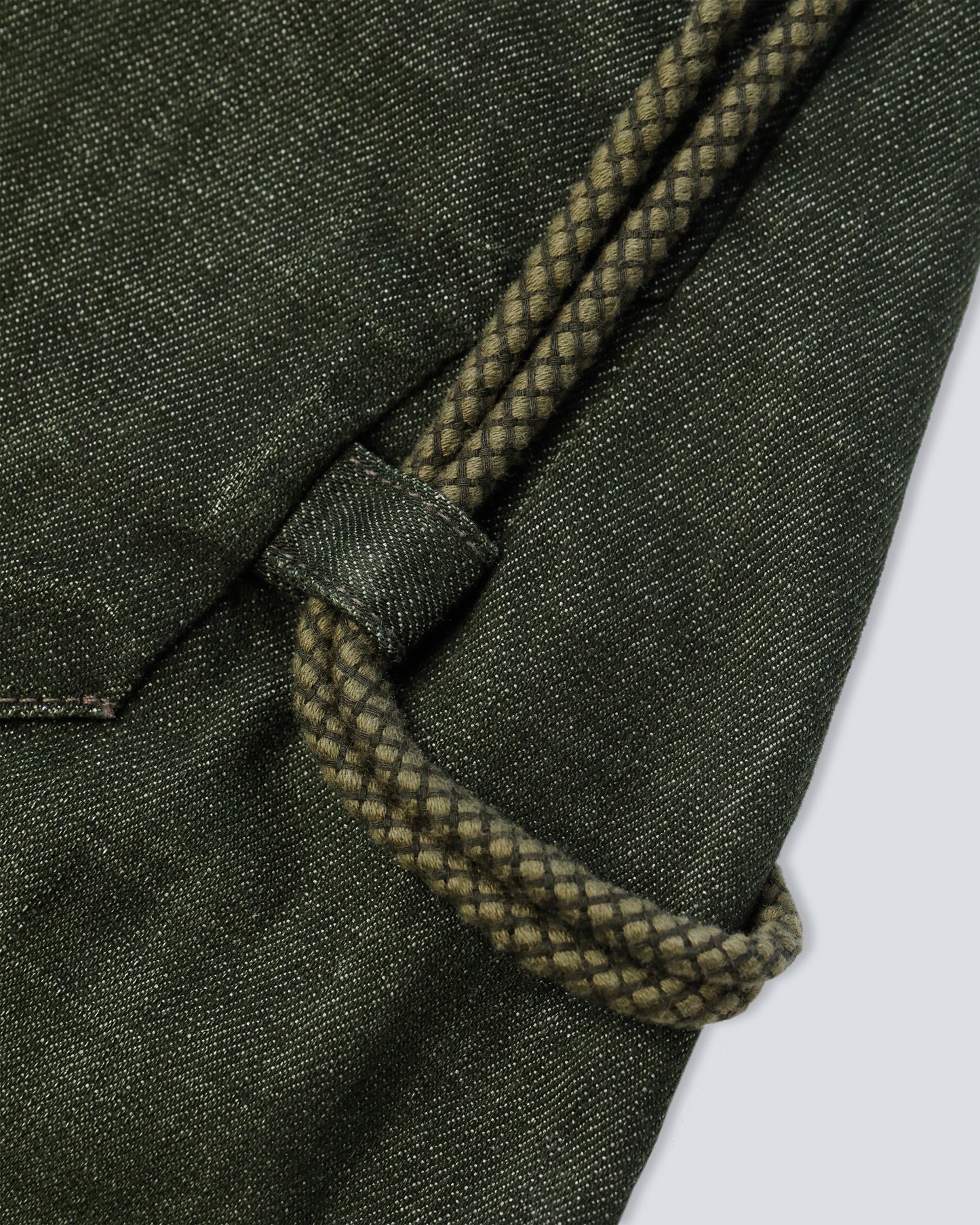 Olive Green Curved Leg 6-Pocket Jeans