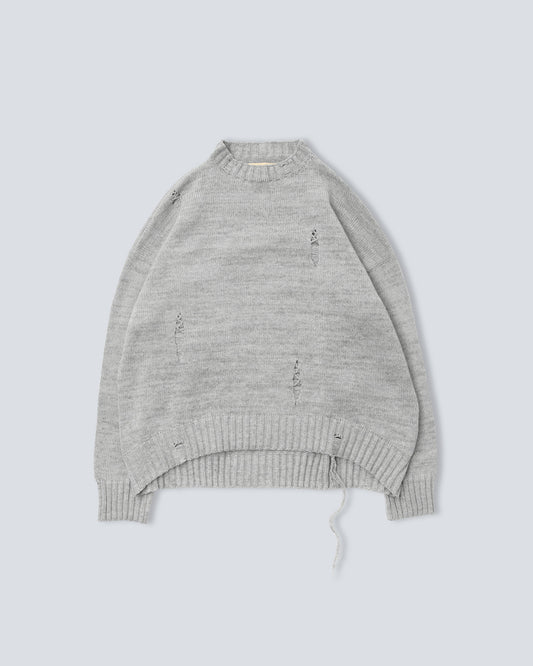Hand-Loomed Distressed Crew Neck