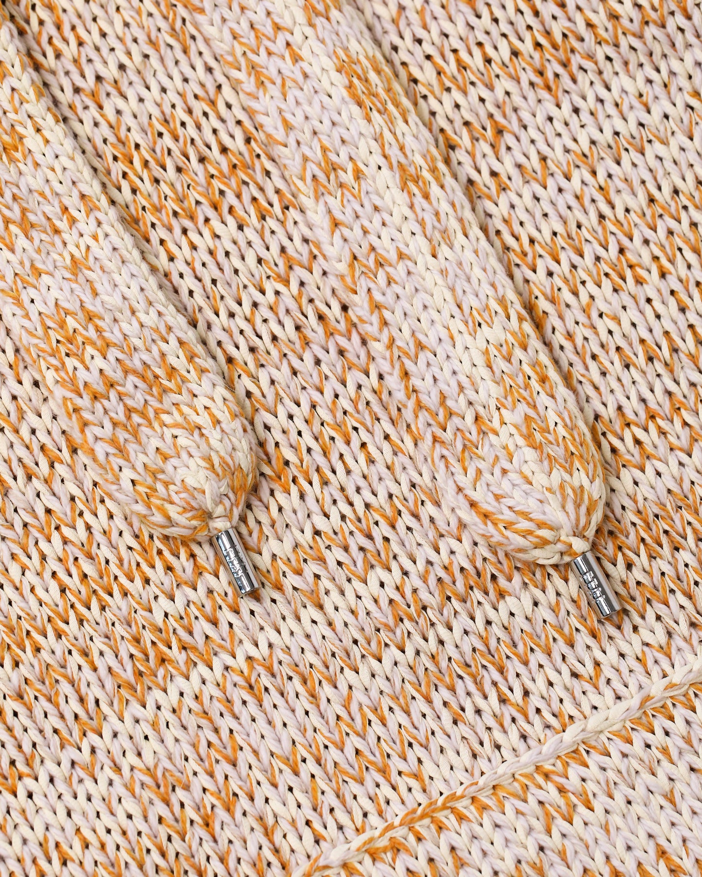 Ivory Mustard Hand-Loomed Knitted Hoodie
