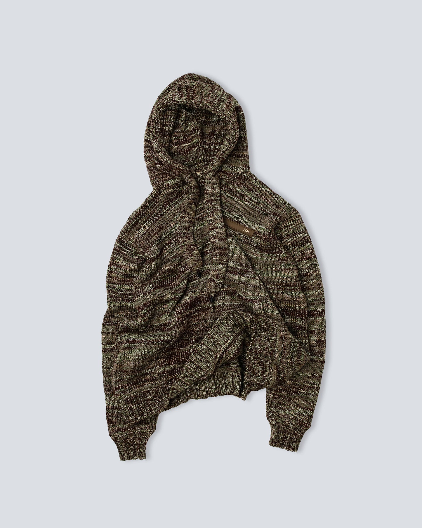 Olive Hand-Loomed Knitted Hoodie
