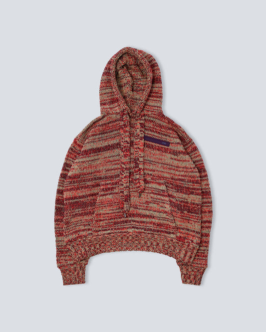 Rust Hand-Loomed Knitted Hoodie