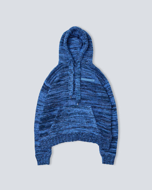 Royal Blue Hand-Loomed Knitted Hoodie