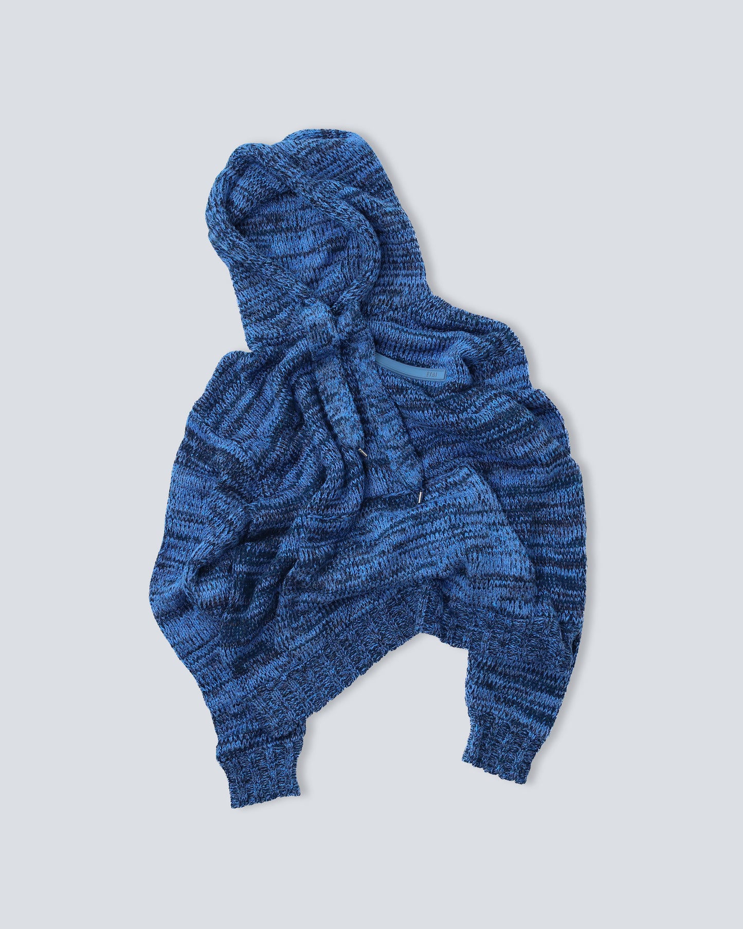Royal Blue Hand-Loomed Knitted Hoodie
