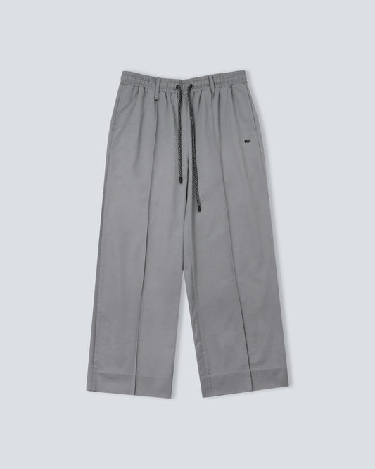 Pin Tuck Straight Leg Pants - Gray