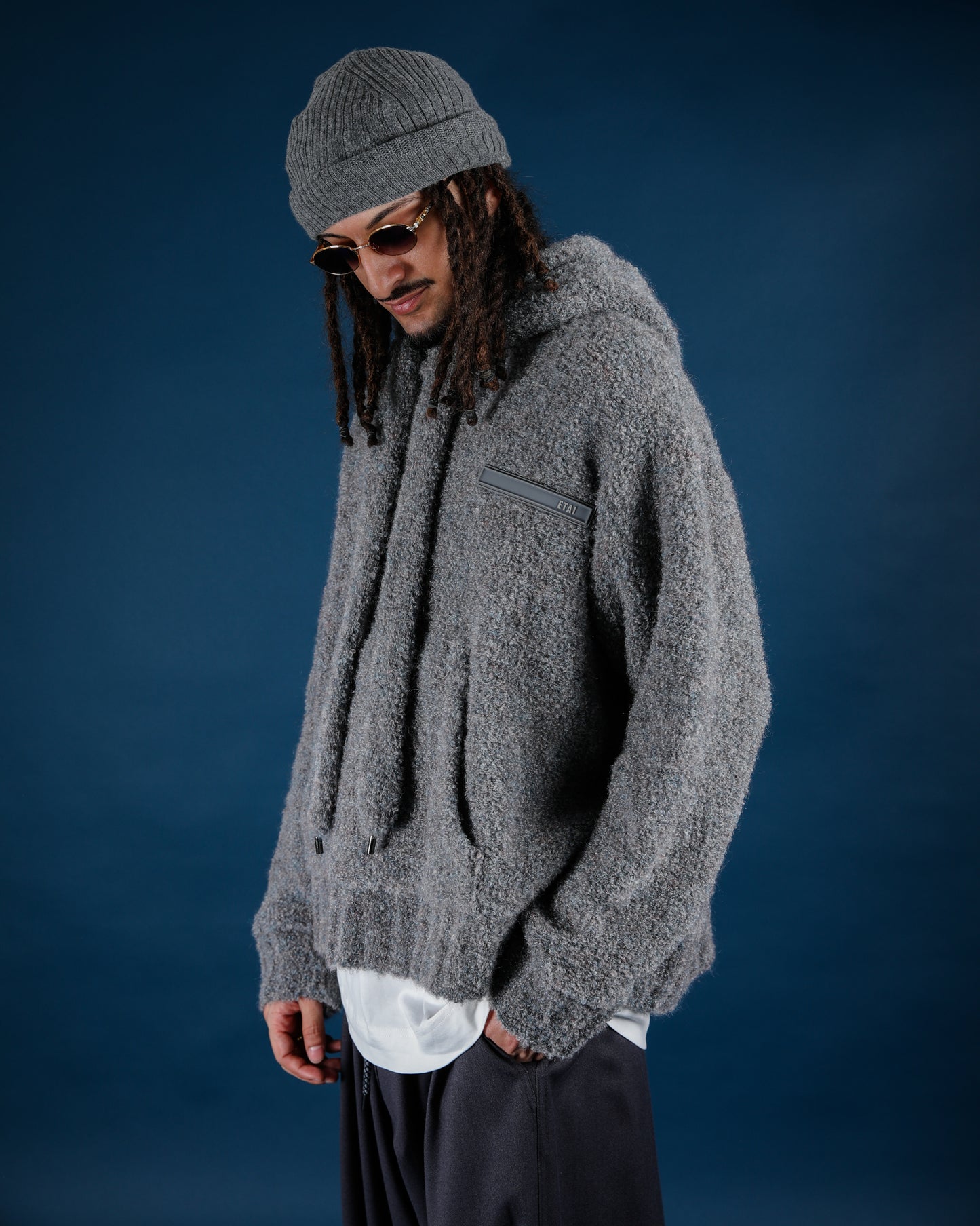 Hand-Loomed Mousse Hoodie - Gray