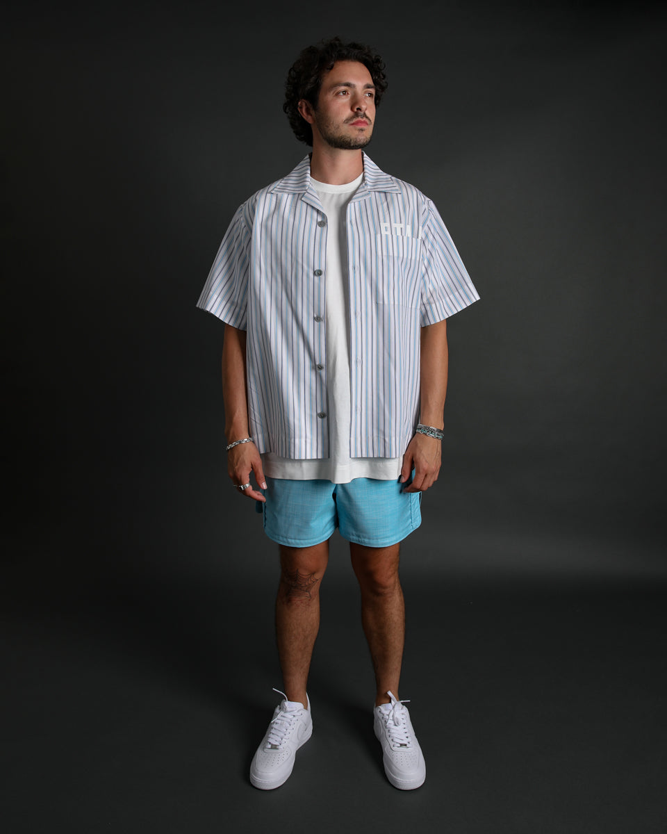 Hidden Logo Pocket Shirt - Blue