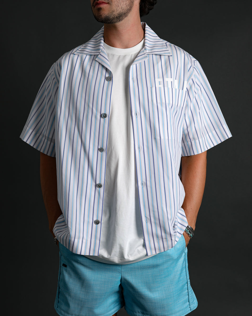 Hidden Logo Pocket Shirt - Blue