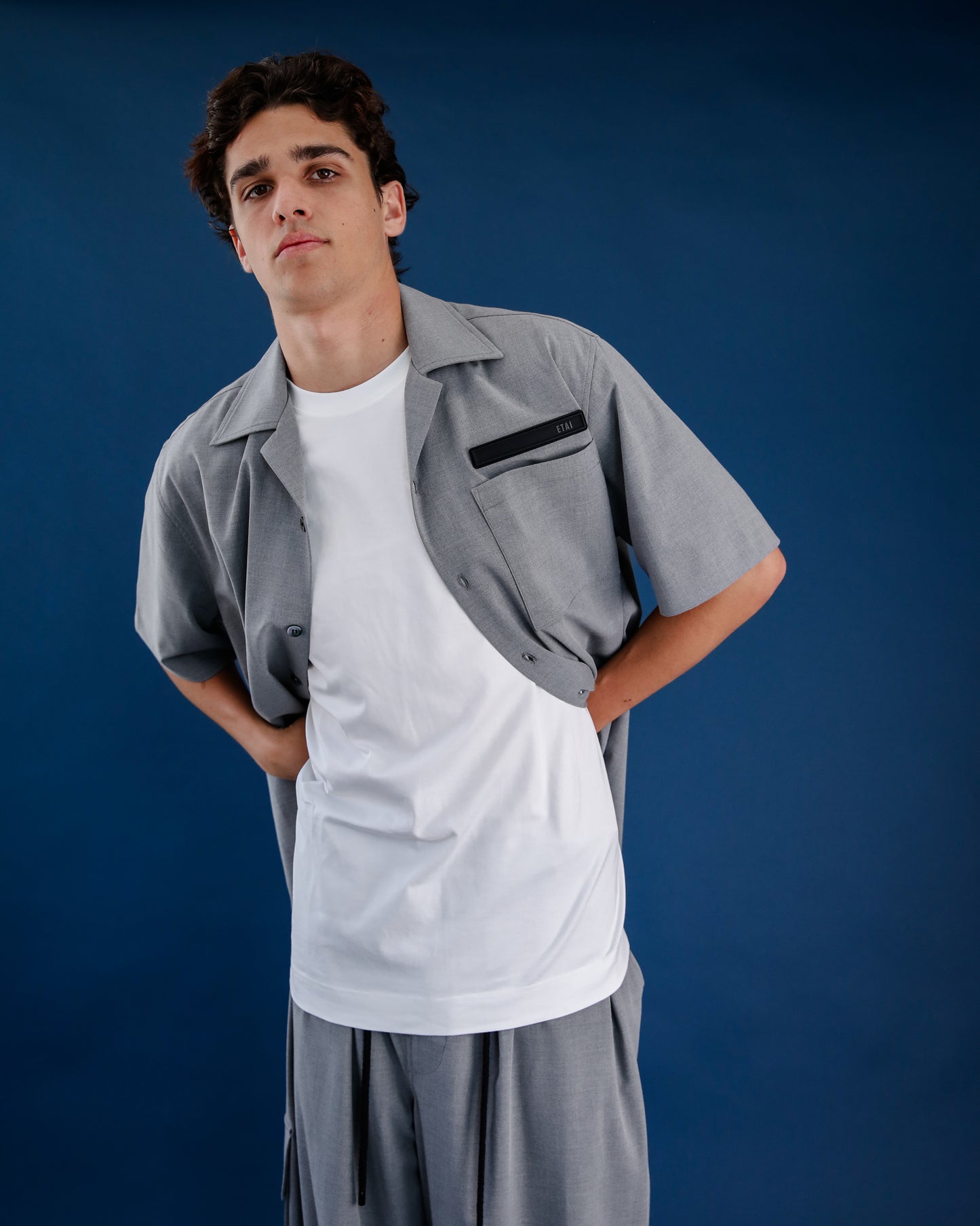 Stretch Tailoring Cloth Shirt - Gray