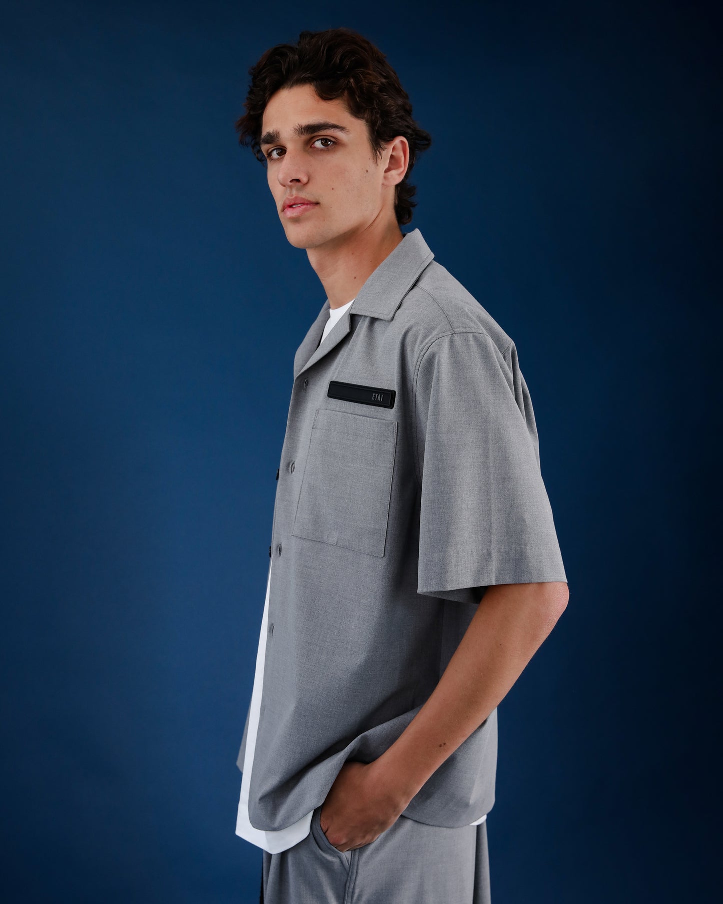 Stretch Tailoring Cloth Shirt - Gray