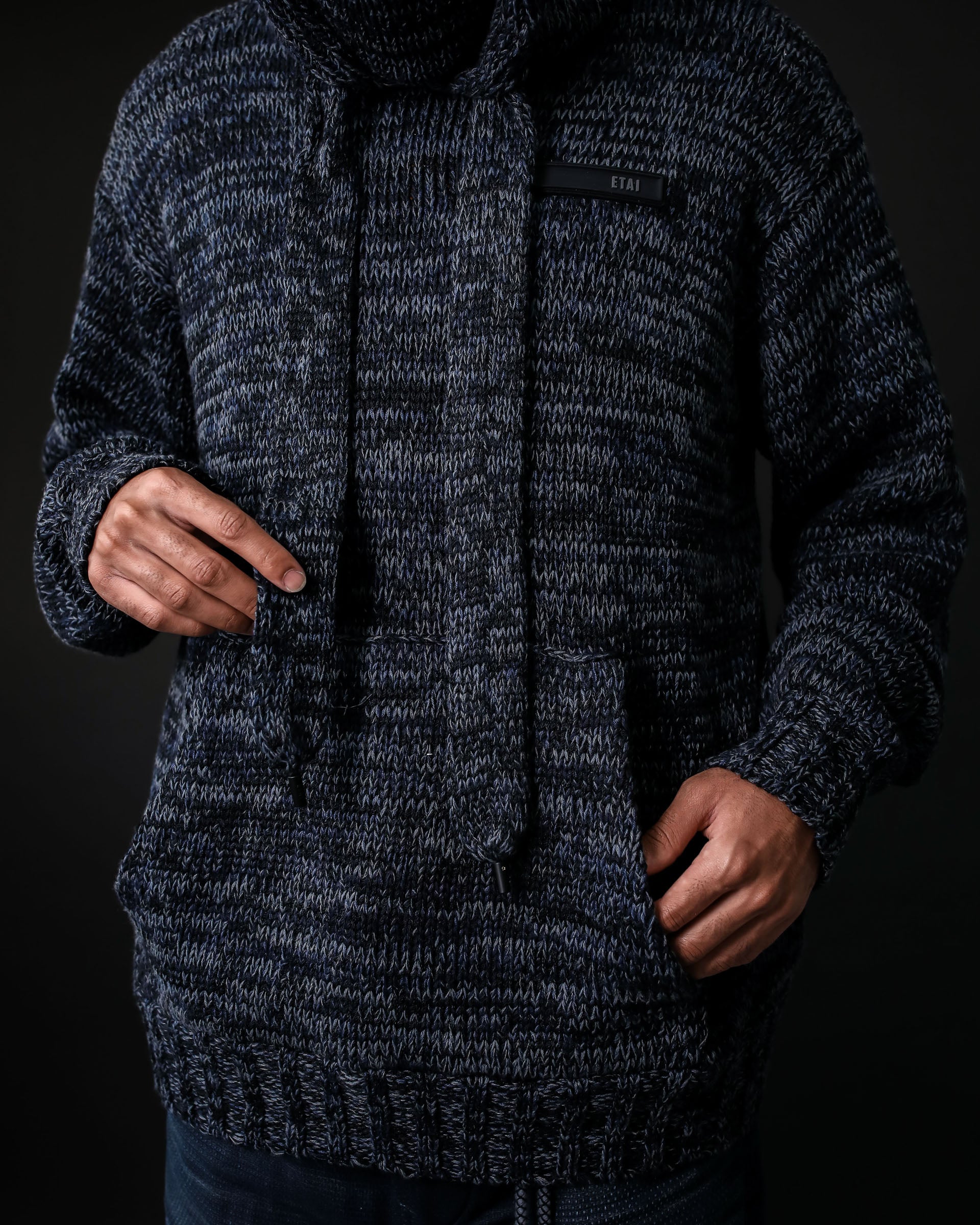 Men's chunky knit online hoodie