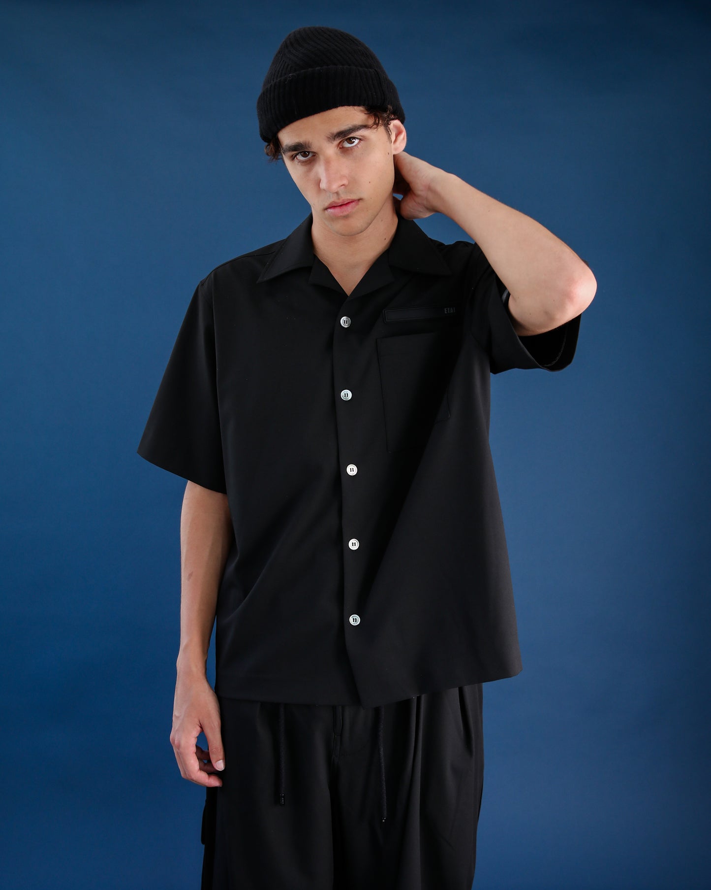 Stretch Tailoring Cloth Shirt - Black