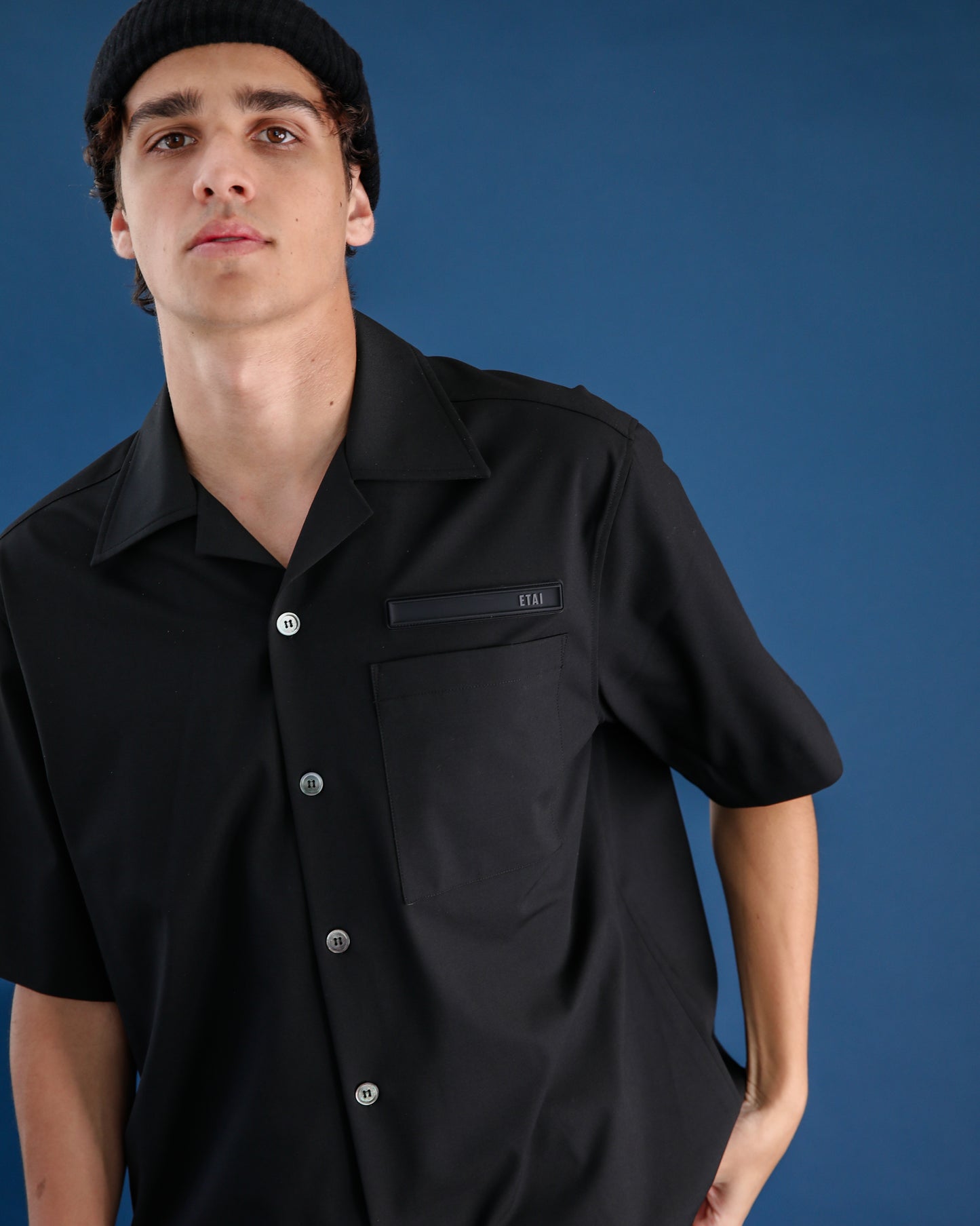 Stretch Tailoring Cloth Shirt - Black