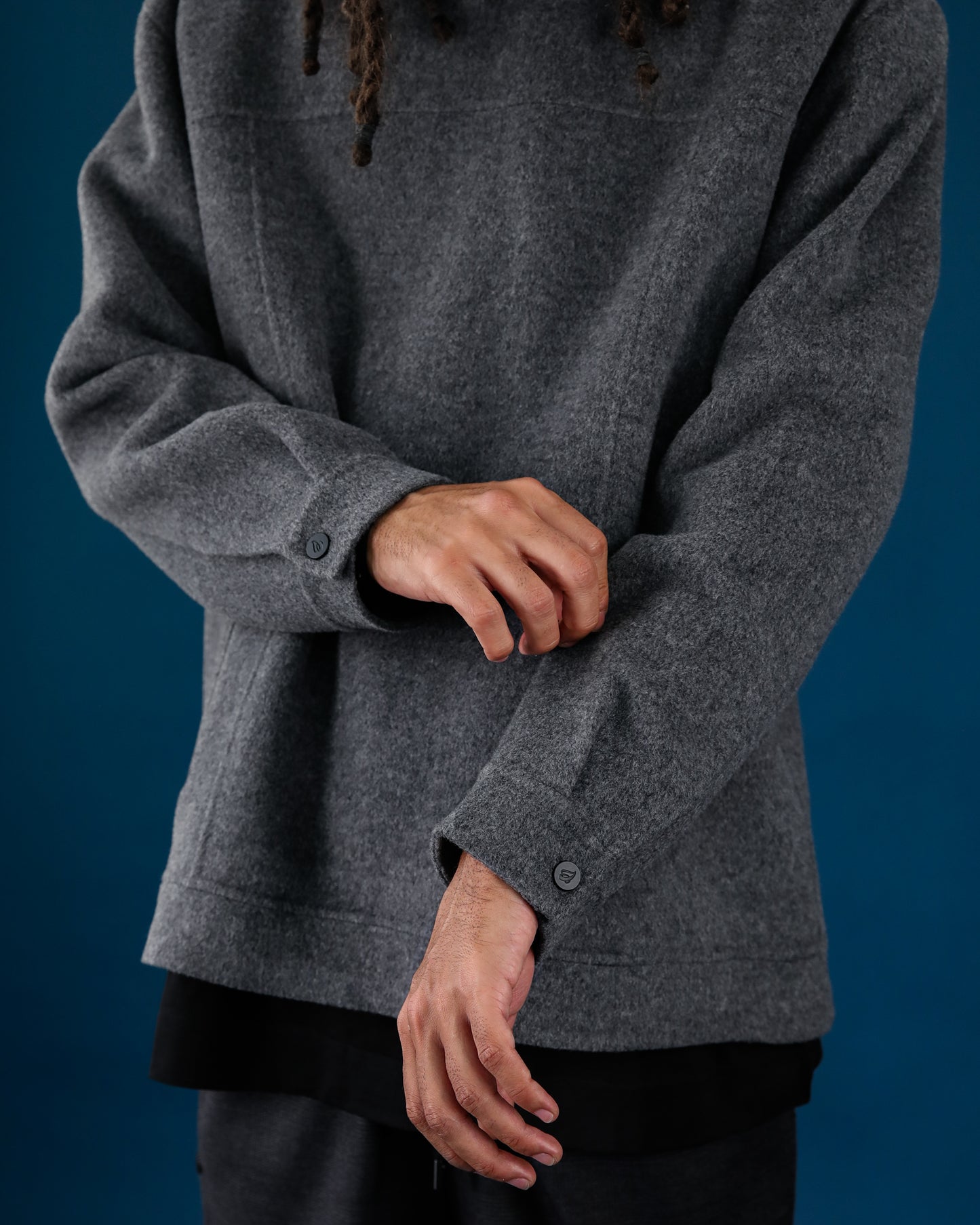 Hand Made Wool Cashmere Hoodie - Gray