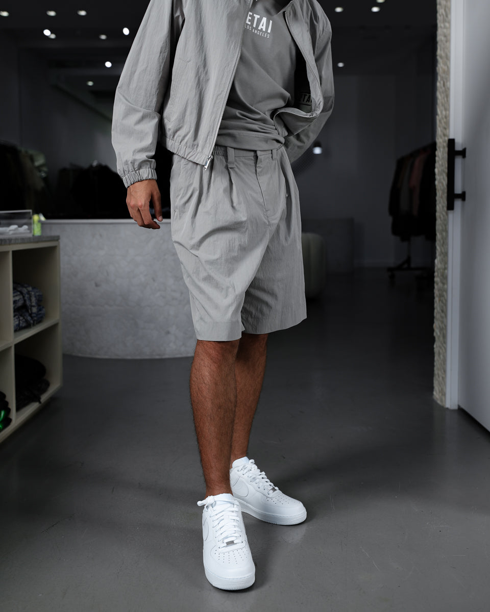 Pleated Shorts - Gray