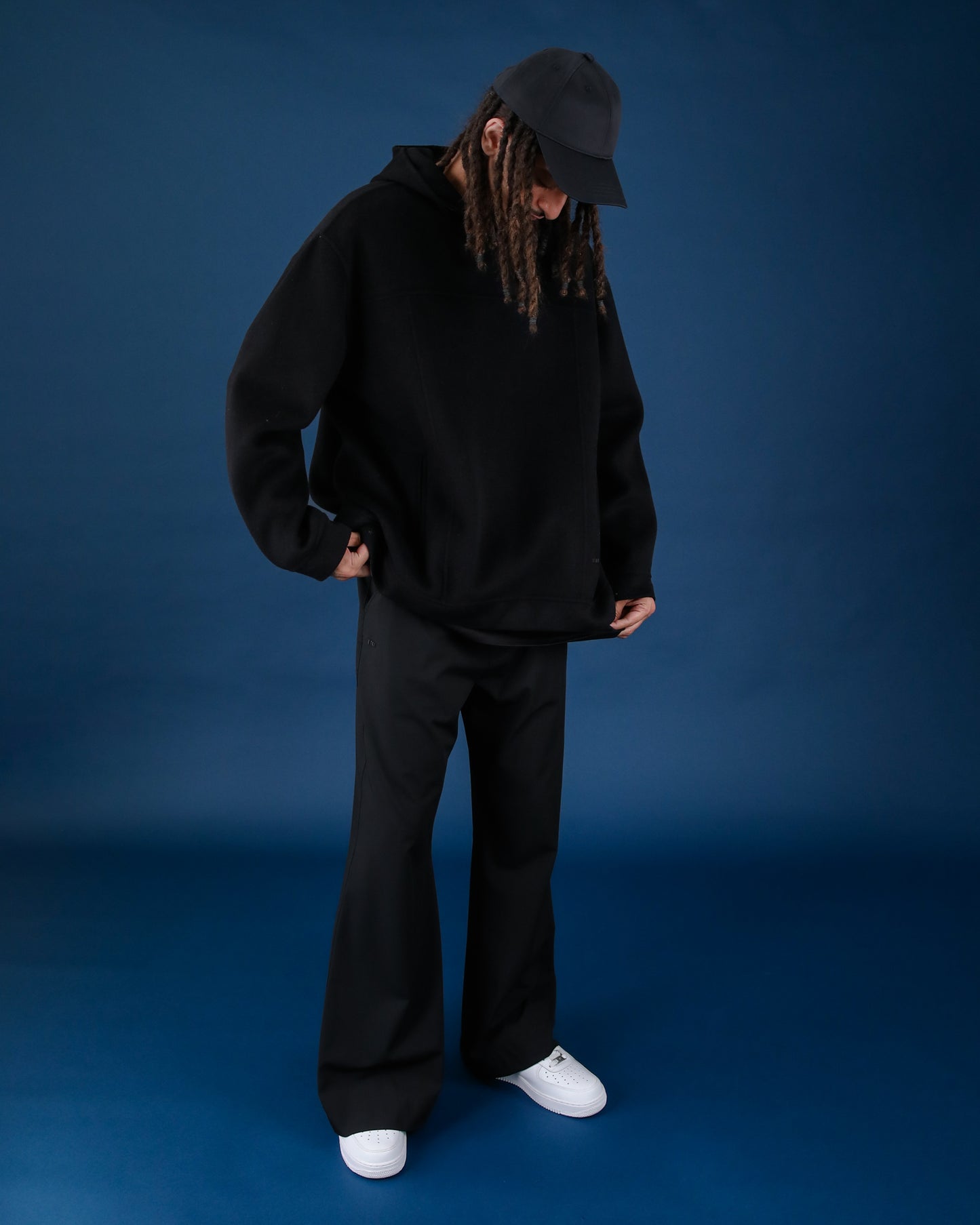 Hand Made Wool Cashmere Hoodie - Black