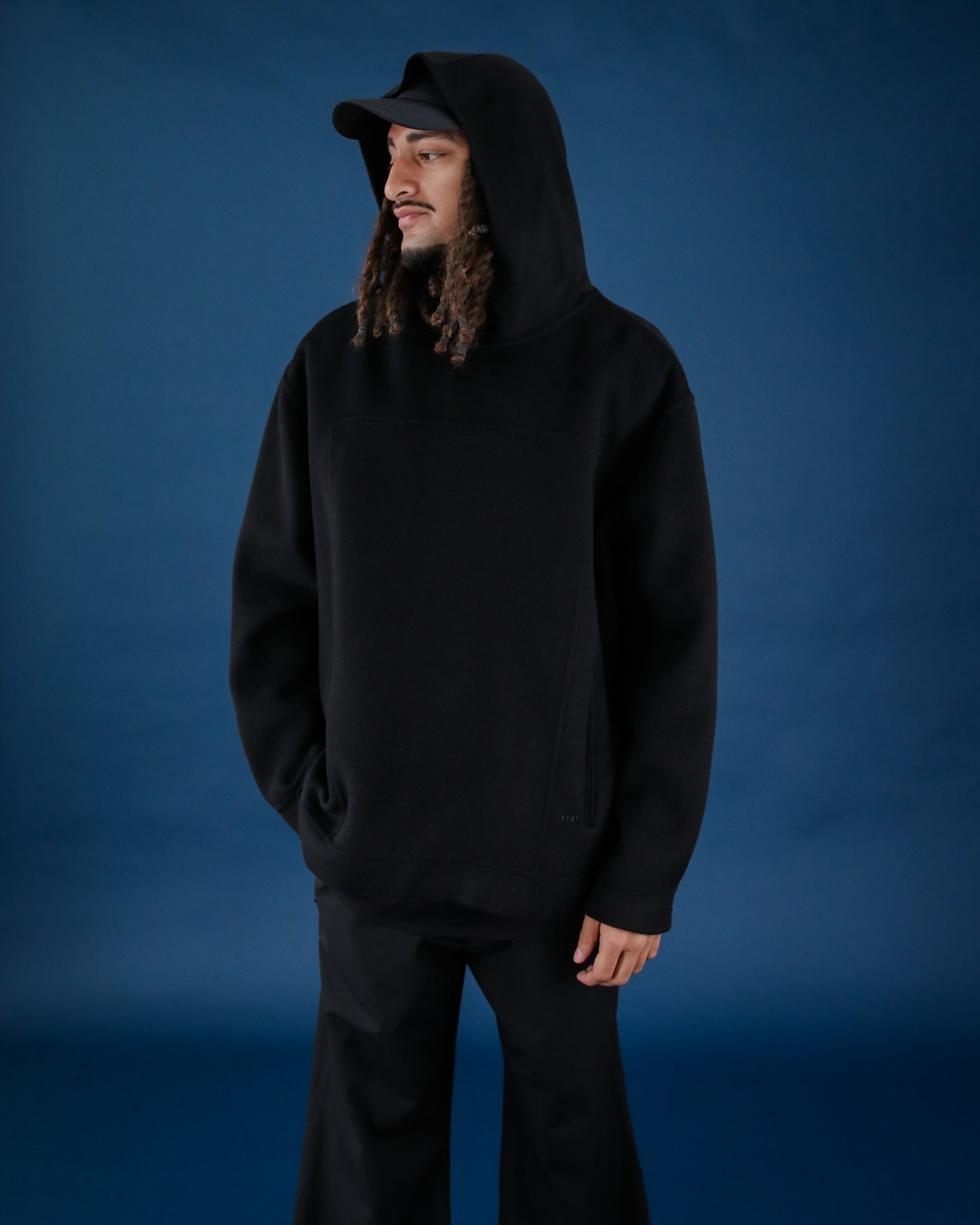 Hand Made Wool Cashmere Hoodie - Black