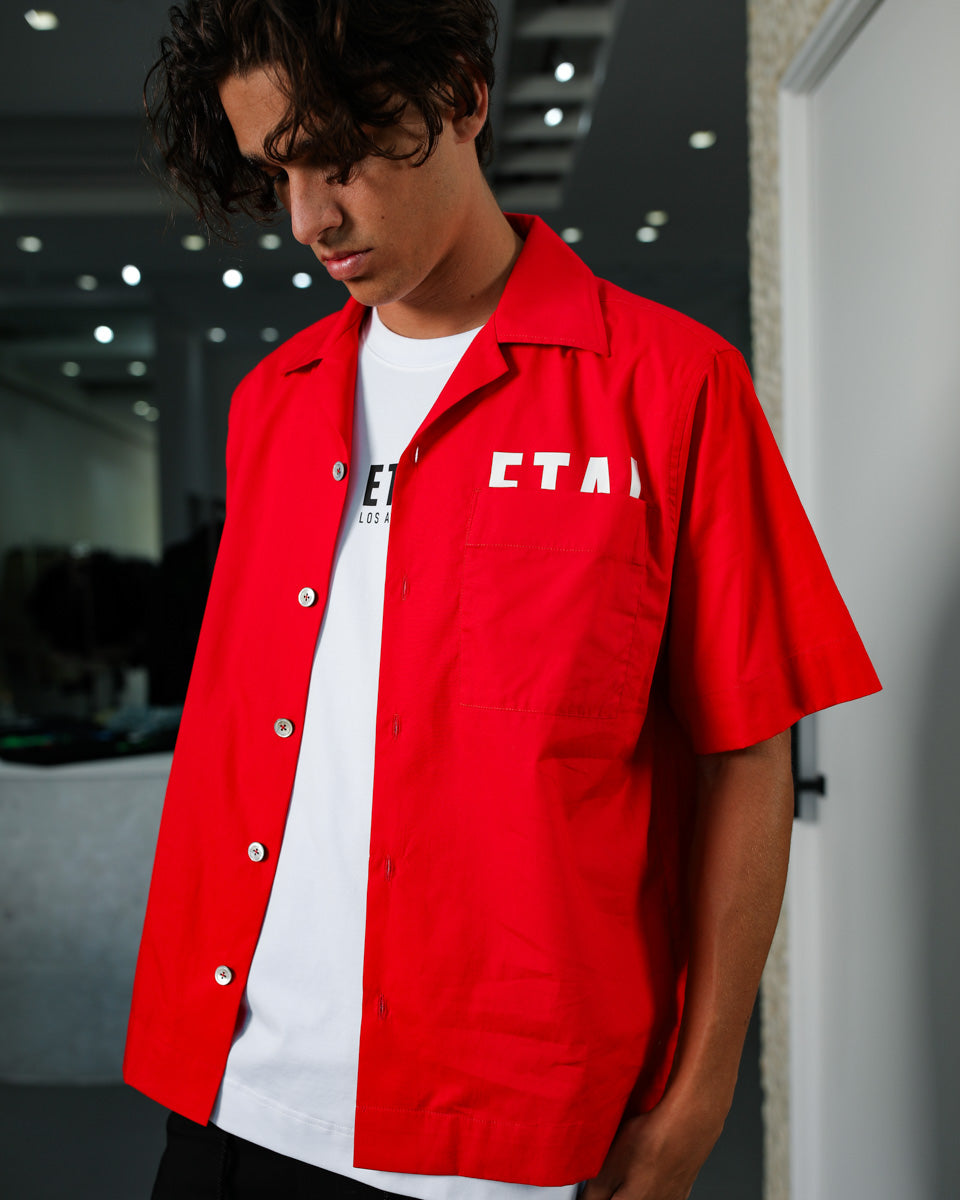 Hidden Logo Pocket Shirt - Red