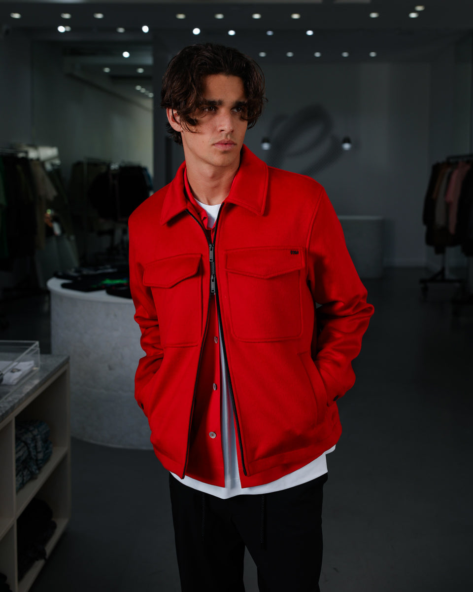 Wool Work Jacket - Red
