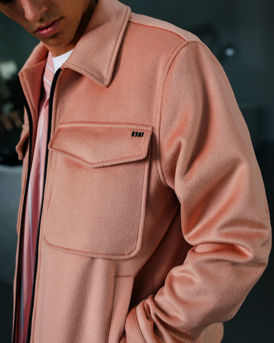 Wool Work Jacket - Pink