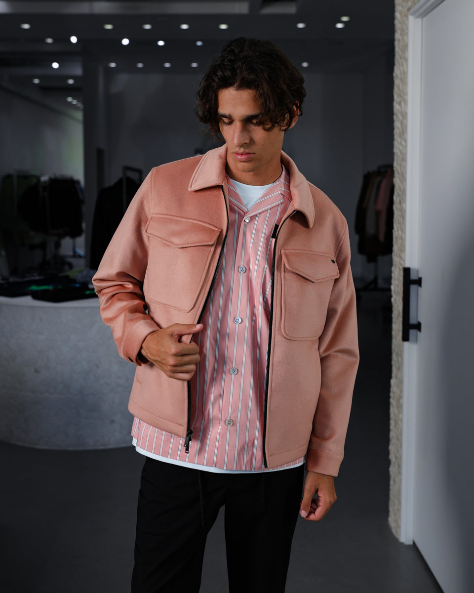 Wool Work Jacket - Pink