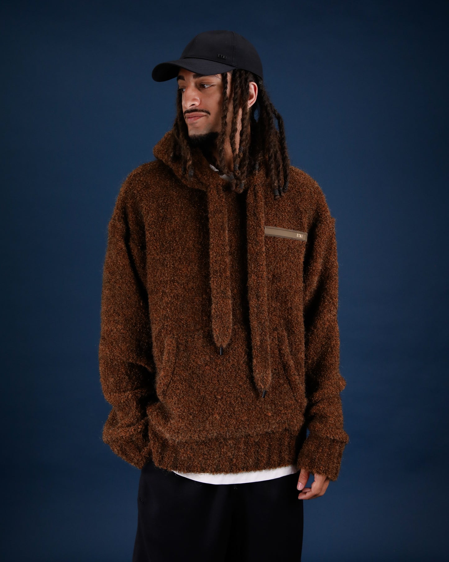 Hand-Loomed Mousse Hoodie - Brown