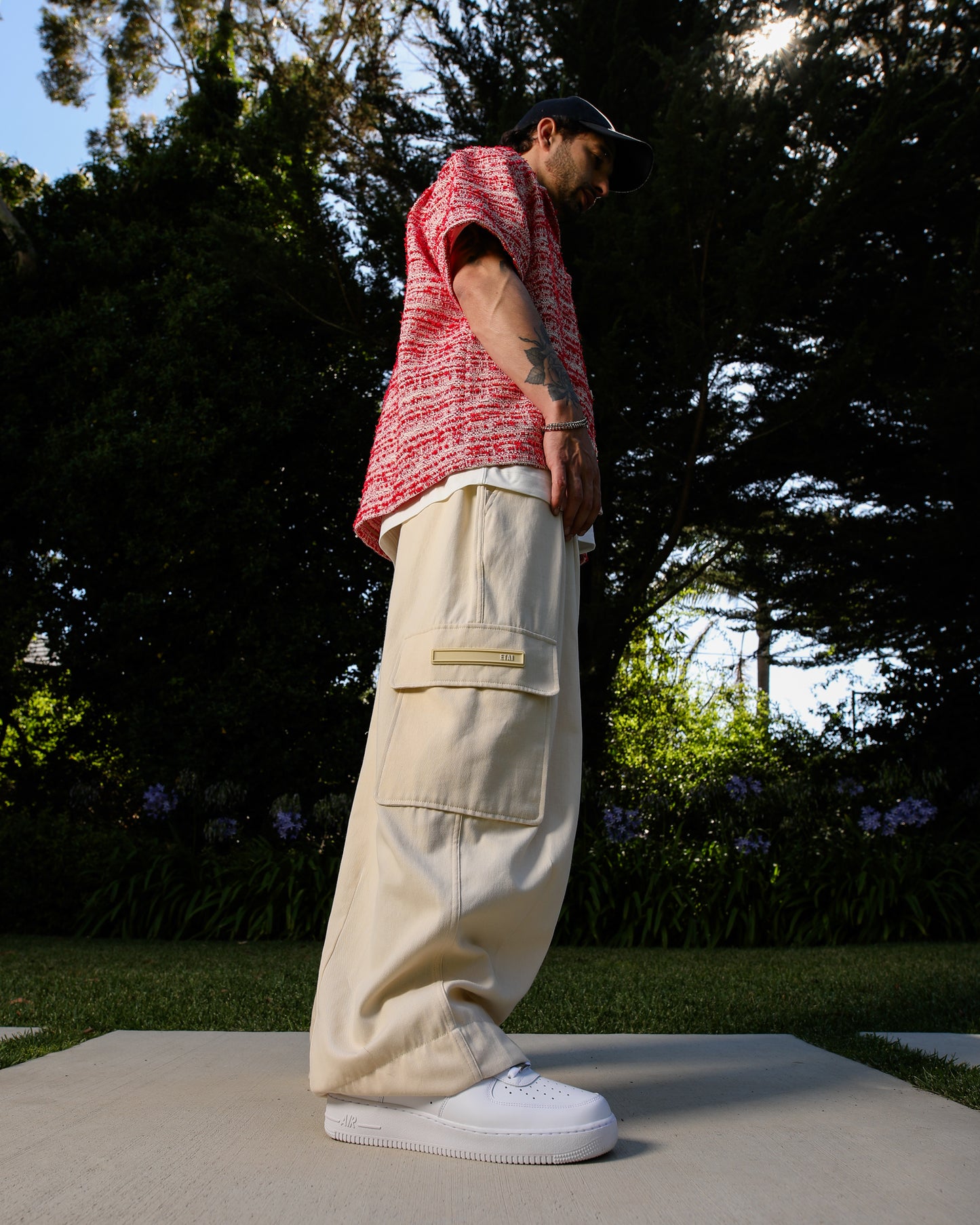 Balloon Cargo Pants - Cream