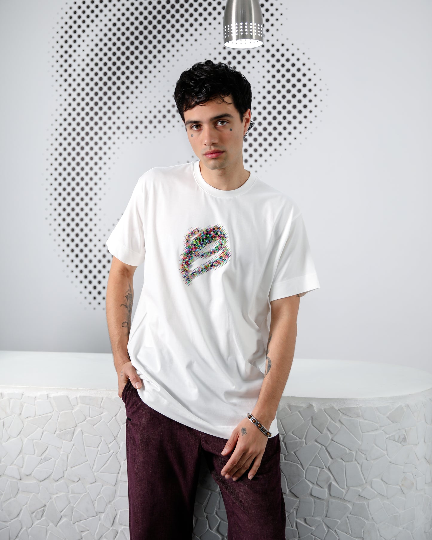 3D Print Multi Color Bead E Tee - White