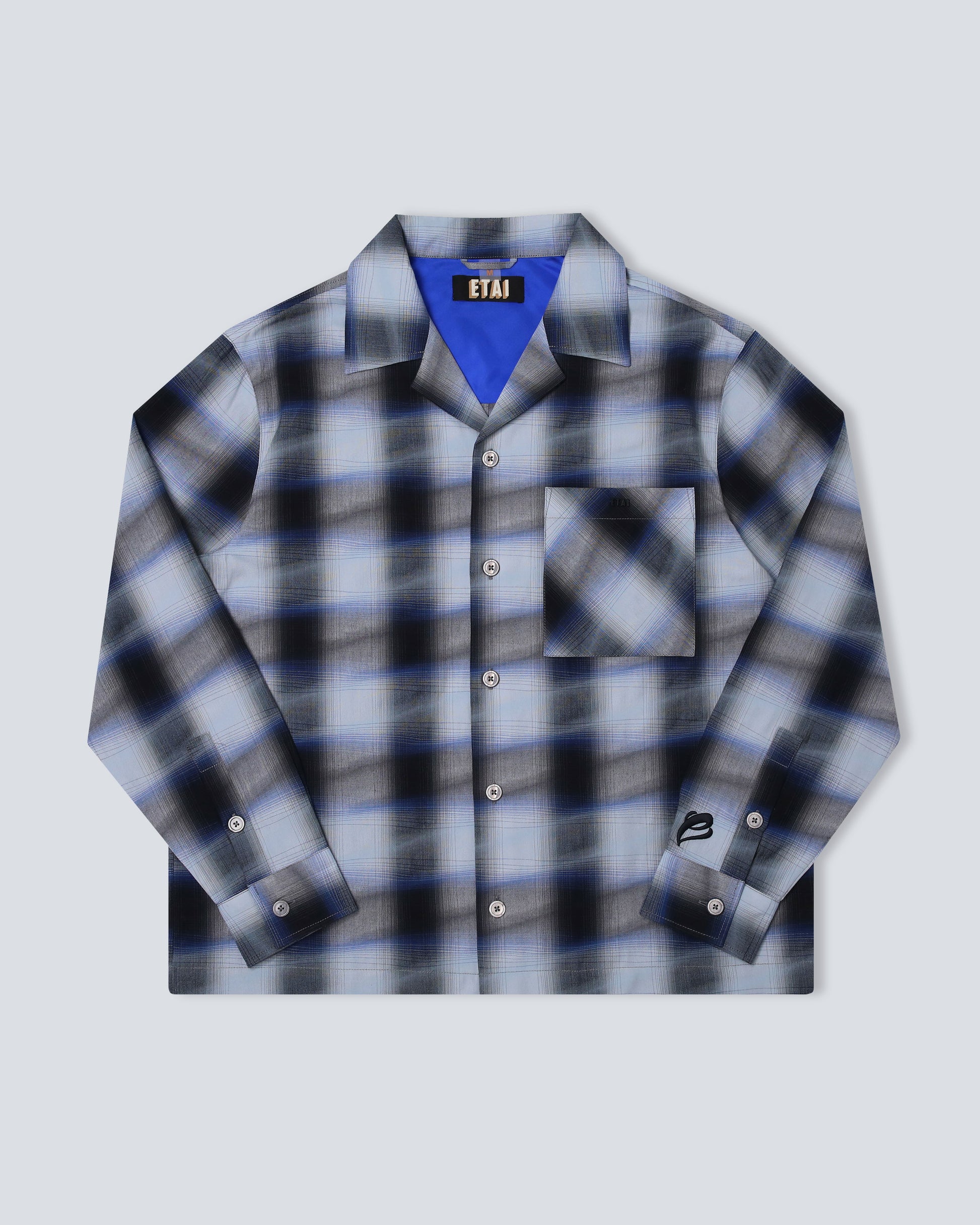 Blurred Plaid LS Shirt - Black/Blue Blurred Plaid LS Shirt - Black/Blue