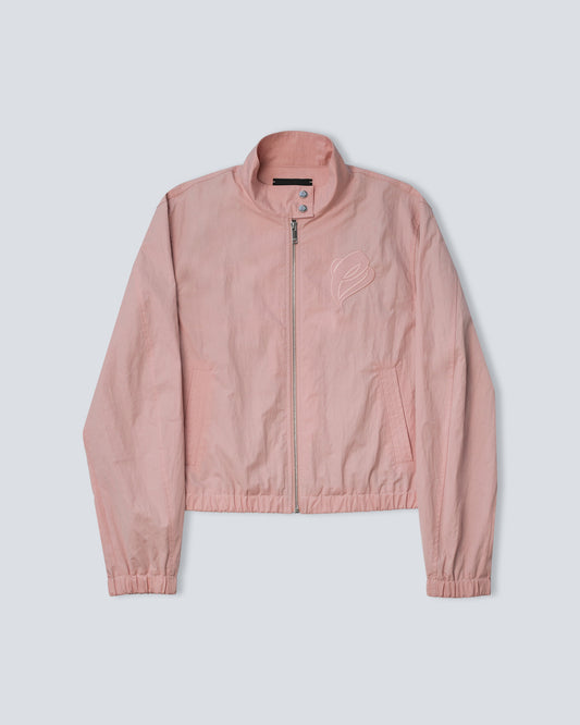 Cropped Racer Jacket - Pink