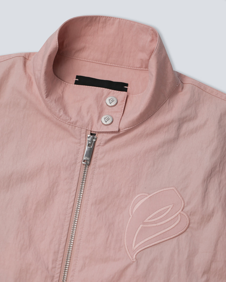 Cropped Racer Jacket - Pink
