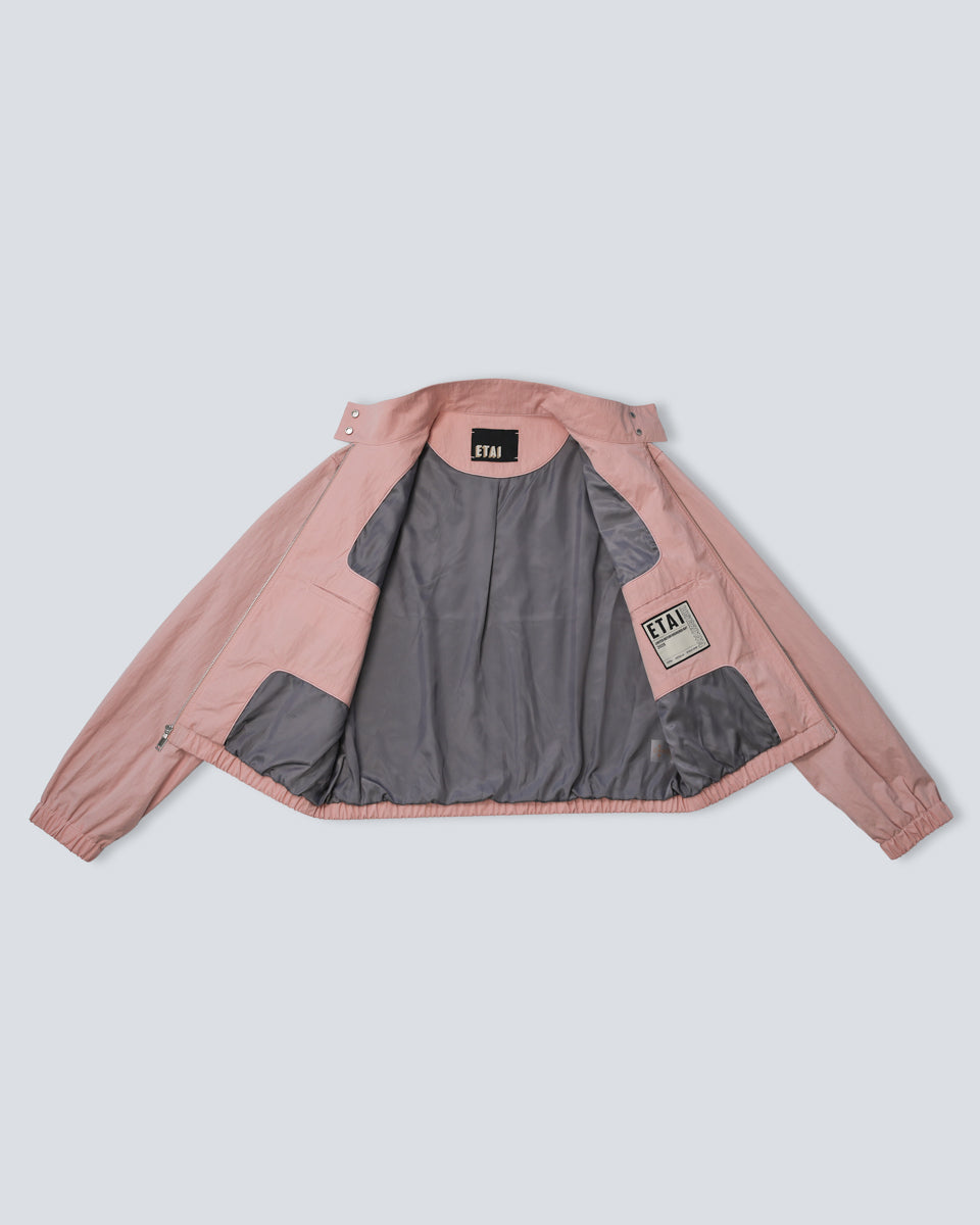 Cropped Racer Jacket - Pink