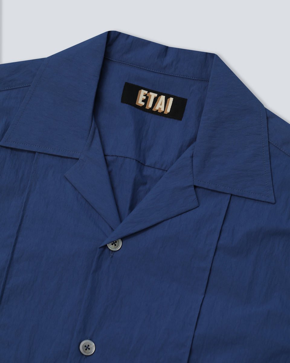 Double Pocket Pin Tuck Shirt - Blue