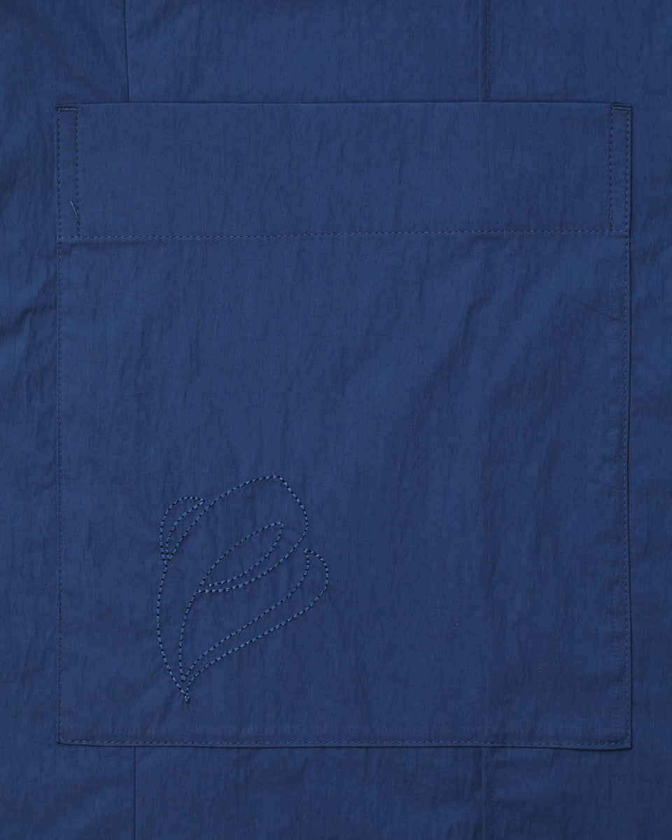 Double Pocket Pin Tuck Shirt - Blue