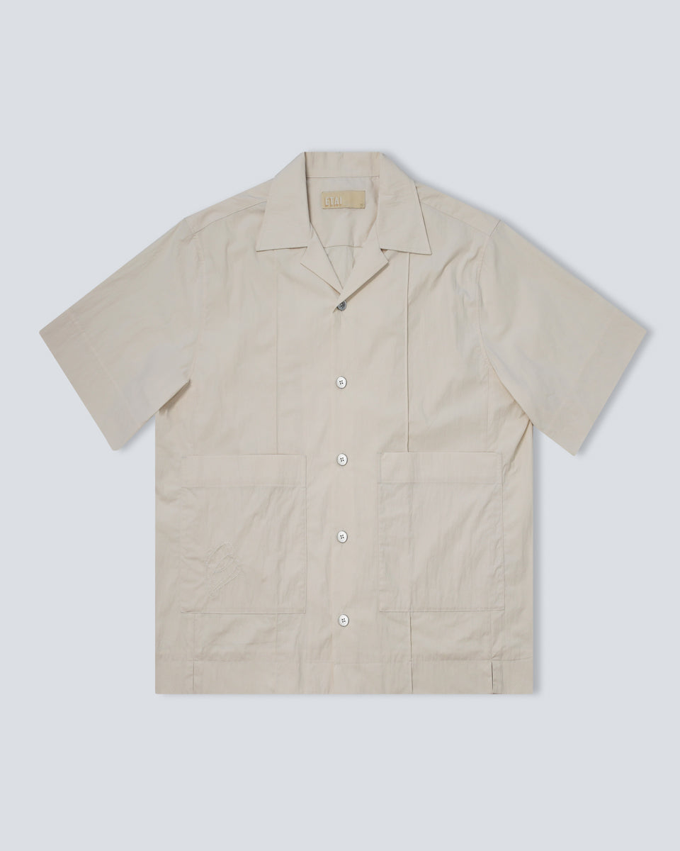 Double Pocket Pin Tuck Shirt - Cream