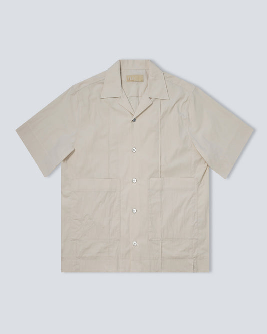 Double Pocket Pin Tuck Shirt - Cream