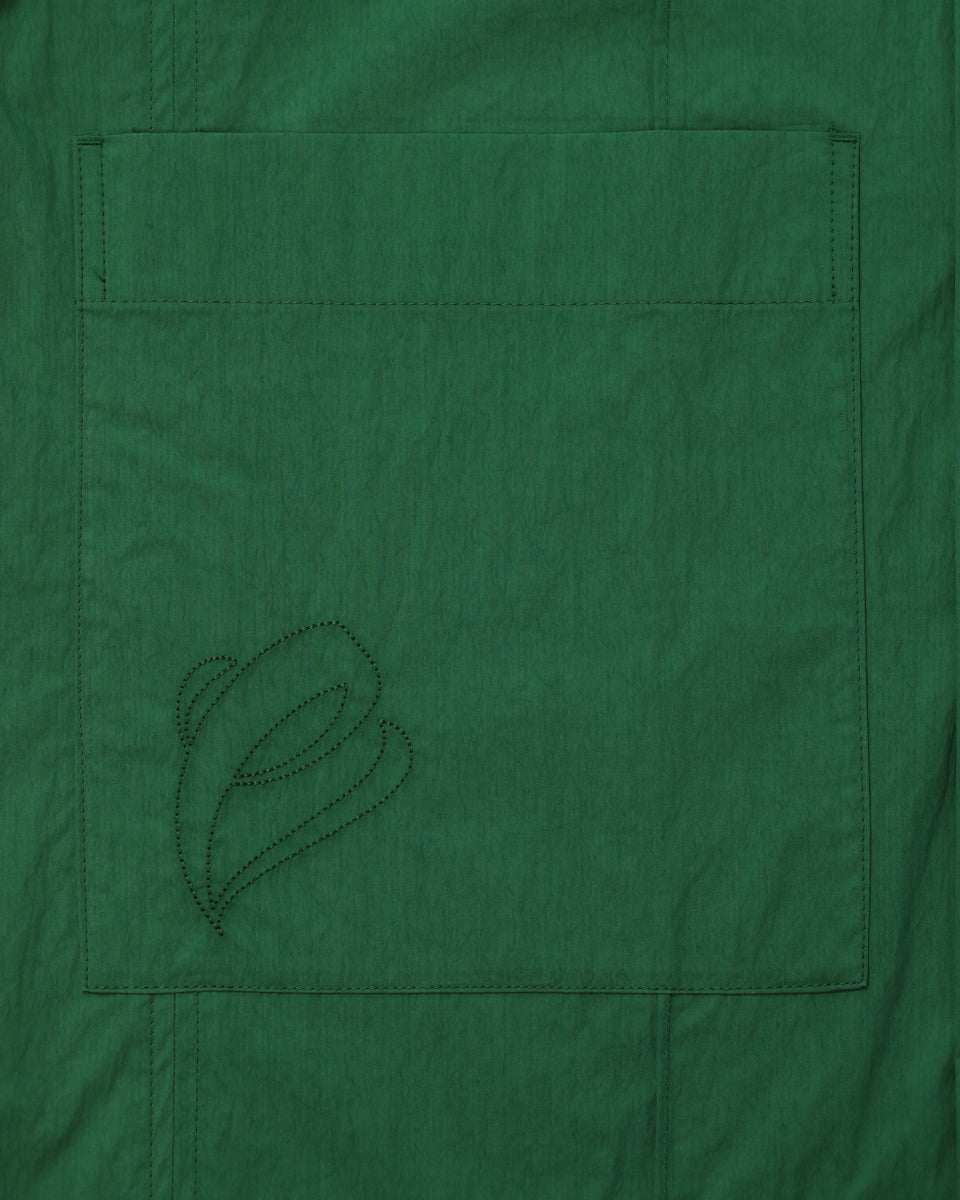 Double Pocket Pin Tuck Shirt - Green