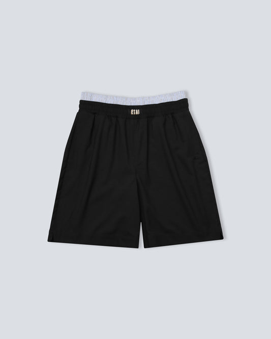 Double Waistband Short - Black