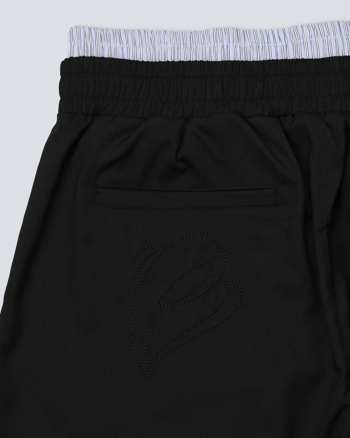 Double Waistband Short - Black