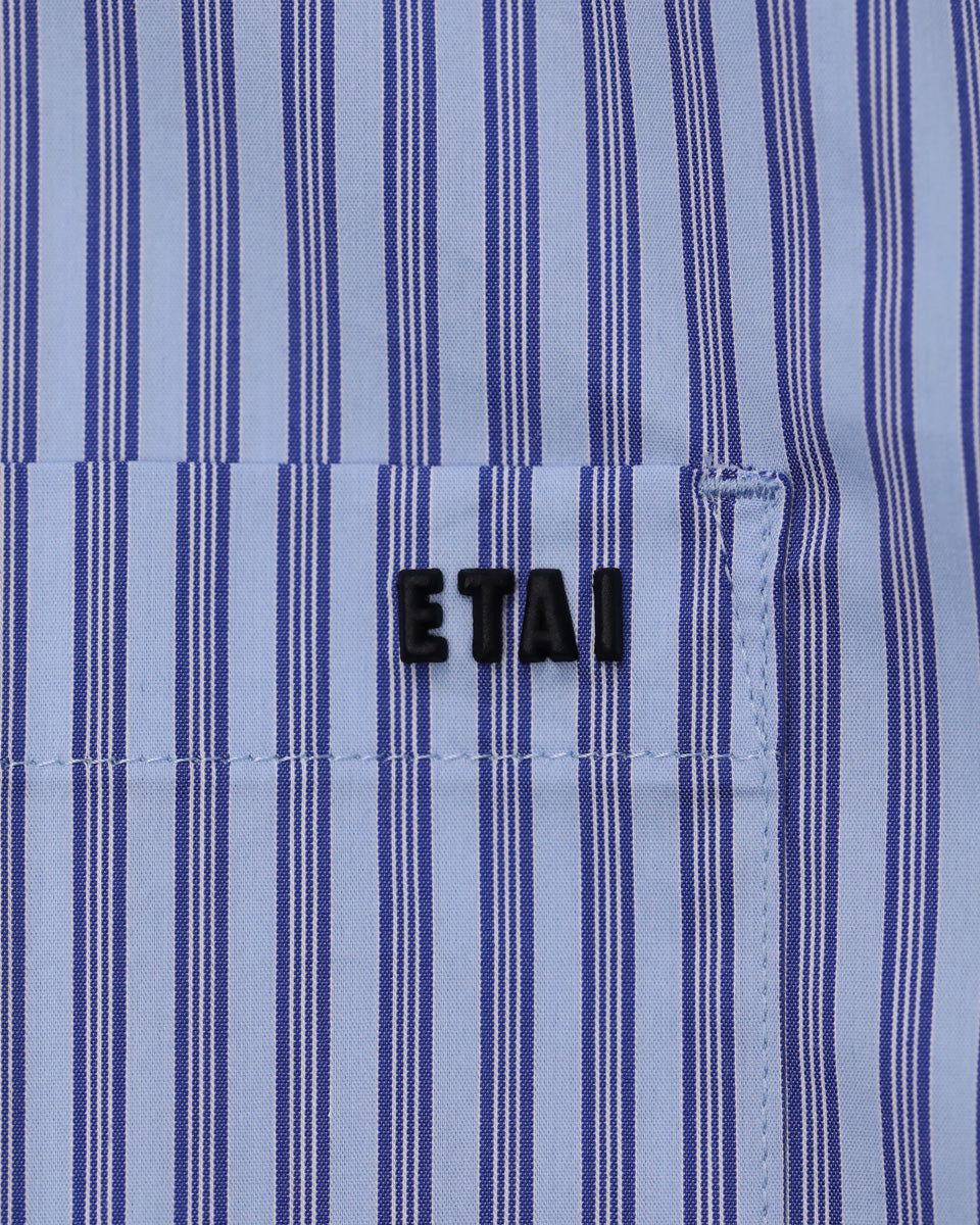 Elastic Double Pocket Shirt - Blue