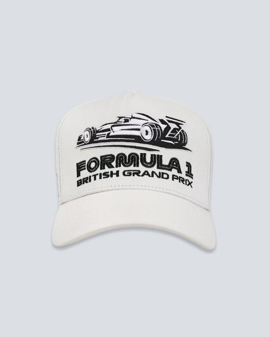 F1 ETAI Ivory Race Car 5 Panel Hat